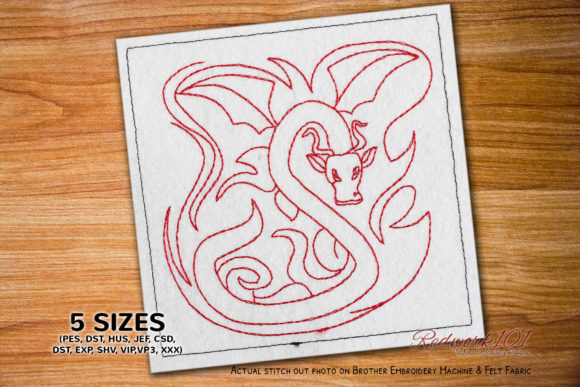 Dragon Creature Redwork: A Designer's Review for Gifts