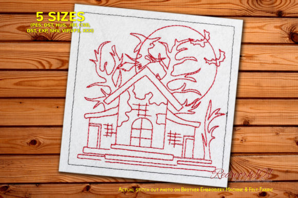 Review: Cartoon Haunted House Bluework for Apparel